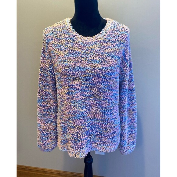 Love More Sweater Pink Purple Blue “Popcorn “ Look Size Large GORGEOUS! - Picture 1 of 11